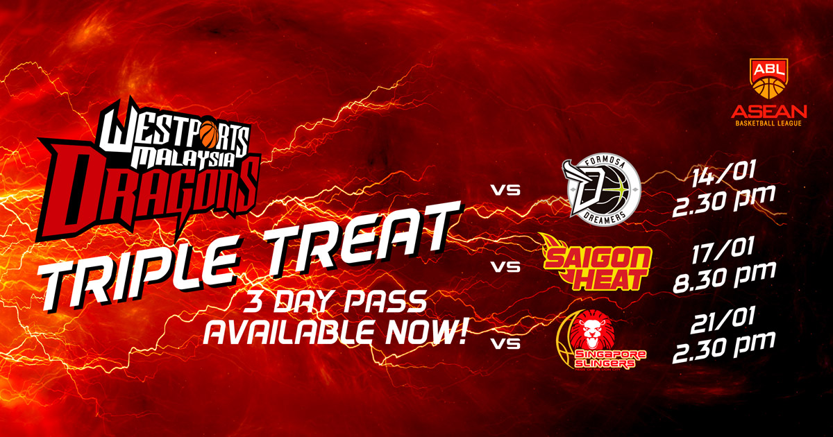 ASEAN Basketball League 2017/2018 Wesports Malaysia Dragons VS Formosa Dreamers Ticket 