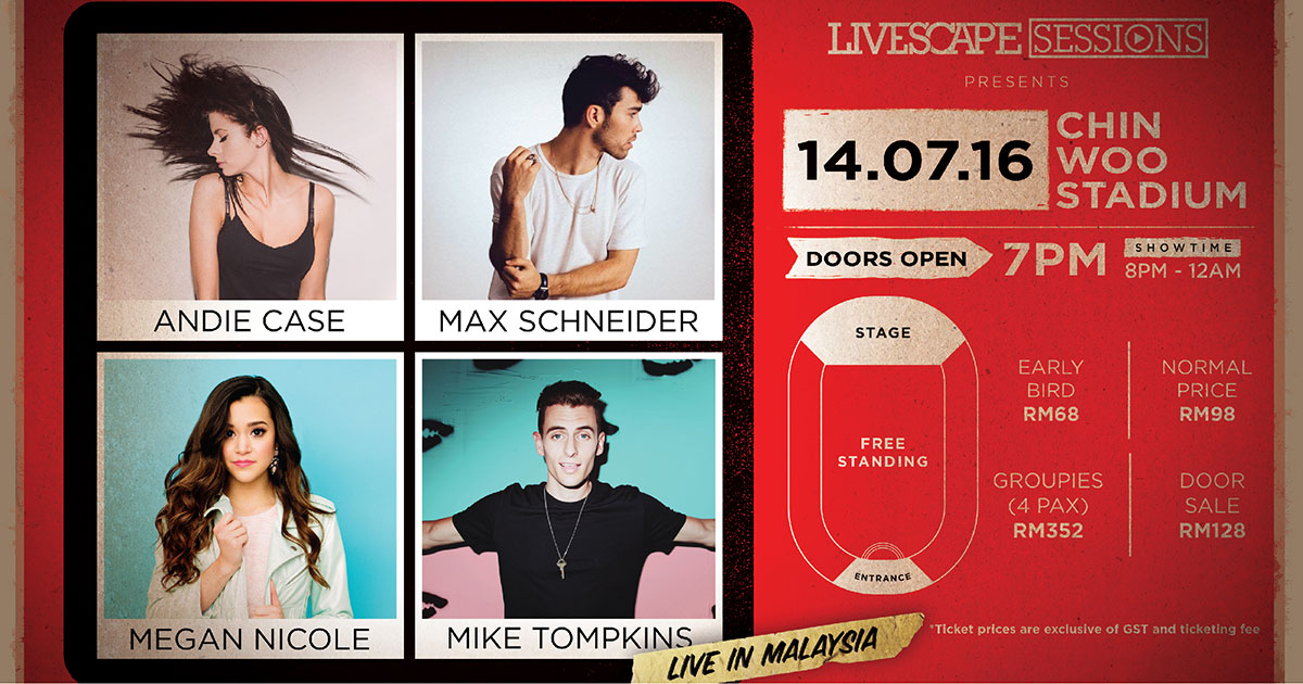 LIVESCAPE SESSIONS PRESENTS MEGAN NICOLE, ANDIE CASE, MAX SCHNEIDER AND MIKE TOMPKINS Ticket 