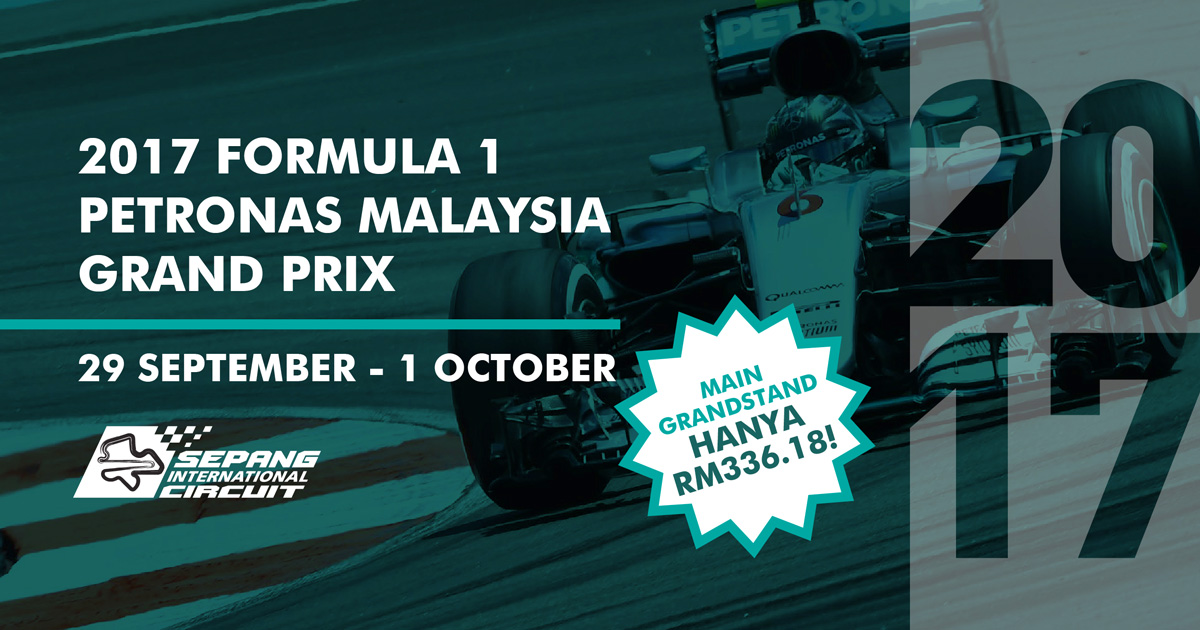 2017 FORMULA 1 PETRONAS MALAYSIA GRAND PRIX Ticket 