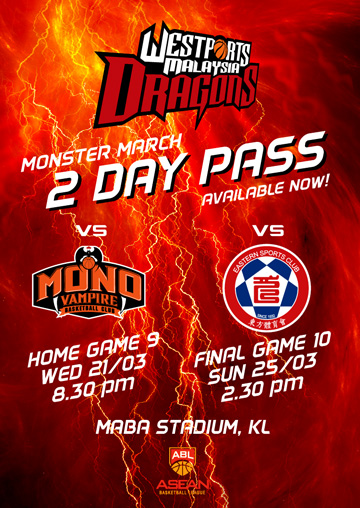 ASEAN Basketball League 2017/2018 Wesports Malaysia Dragons VS Mono Vampire Basketball Club